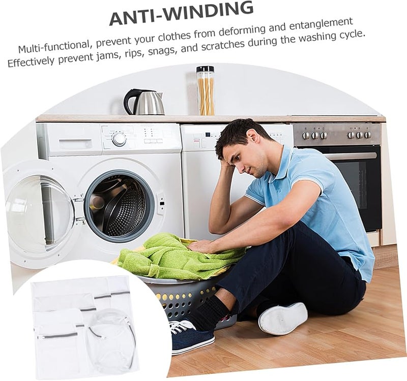 7 قطع مجموعة أكياس الغسيل القابلة لإعادة الاستخدام من الشبك مع سحّام للحماية للملابس الحساسة والملابس الداخلية والجوارب - Image 4